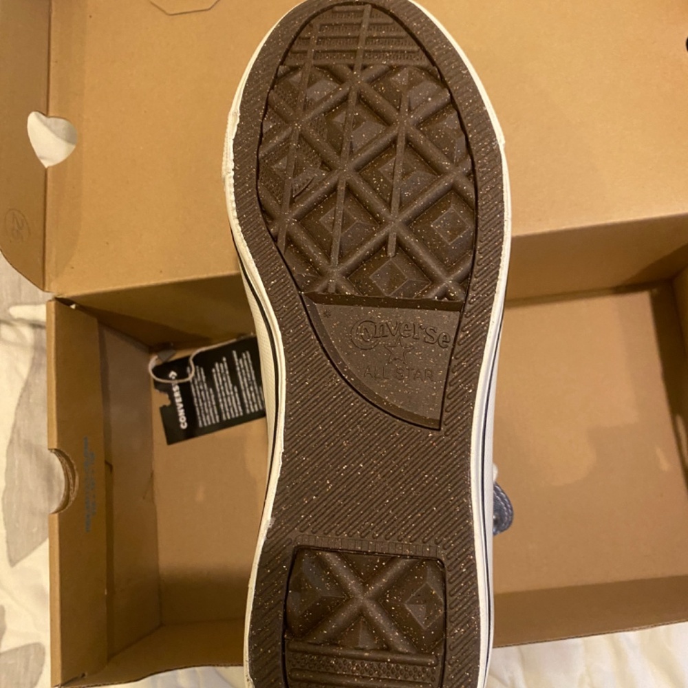 Brand New Converse Carhartt WIP x Renew Chuck 70 High Navy/Brown Sneakers - Picture 5 of 8